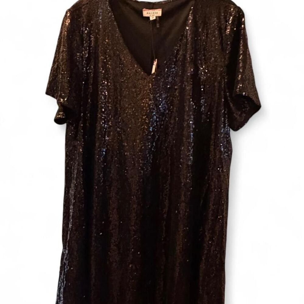 NWT Andree by Unit Black Sequin Cocktail Party Dress Plus Size 2X Holiday
